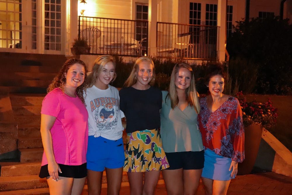 Caroline Matthews, Alison Beverly, Mary Stewart, Maggie Hightower and Sophie Brint are called at Auburn Universities Miss Homecoming Callouts on Aug. 21, 2019, in Auburn, Ala.
