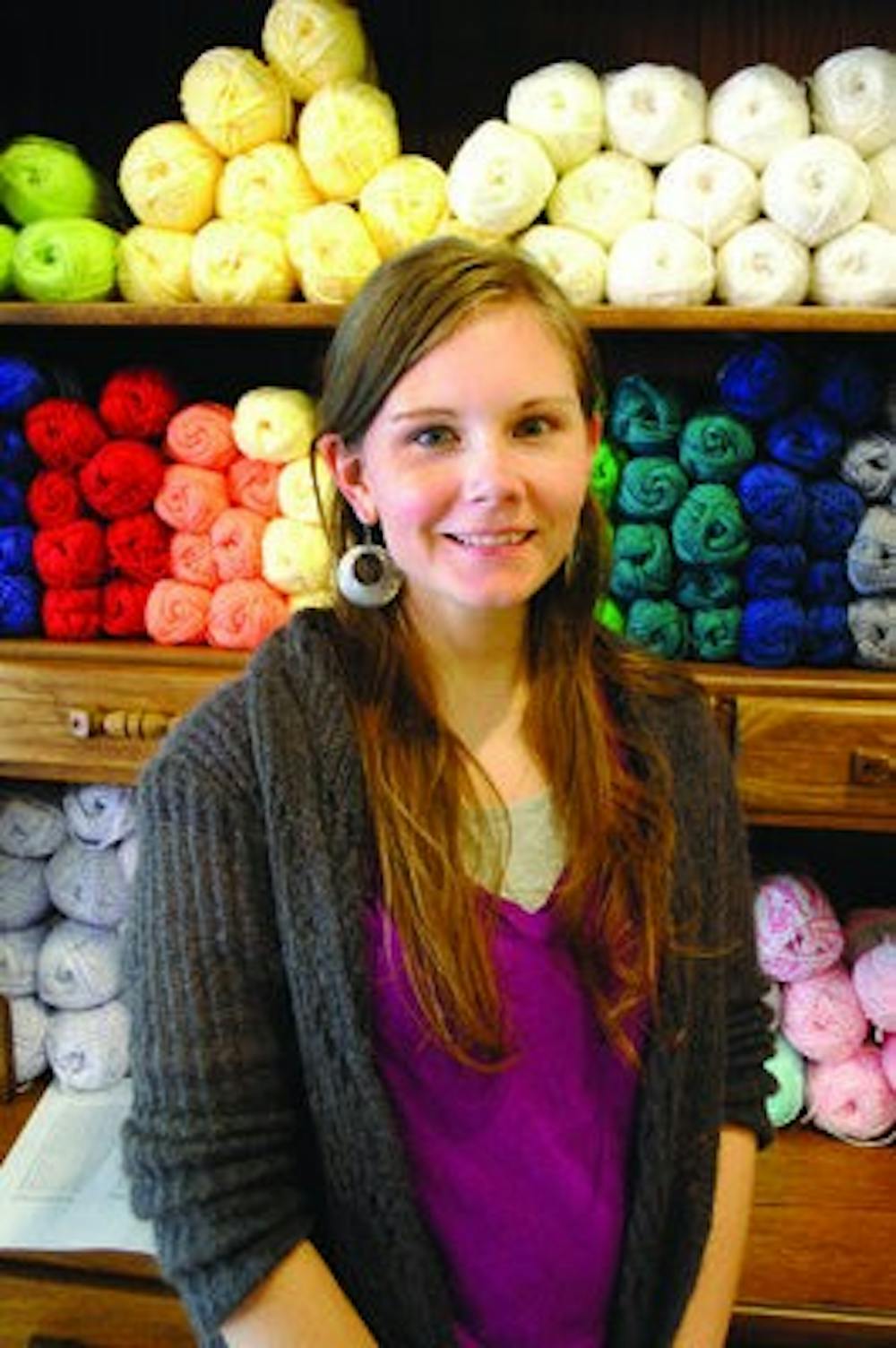 Anne Ivy-Townley owns the only yarn store in Auburn. (Maria Iampietro / PHOTO EDITOR)