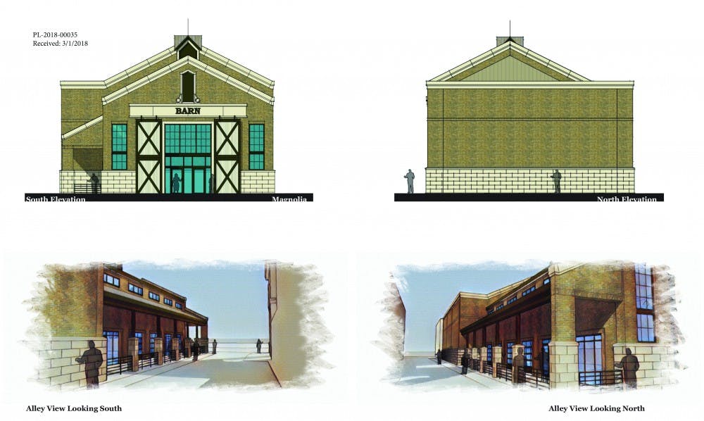 A working concept for the Old Main, a lounge to be located on West Magnolia Avenue in Auburn, Ala.