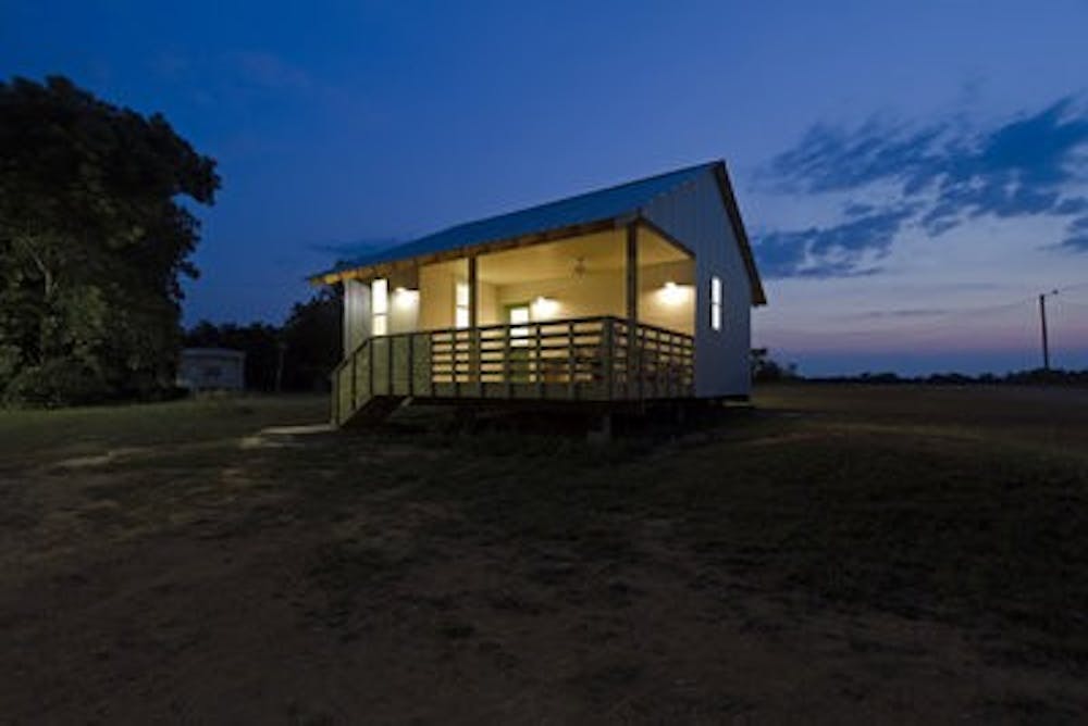 <p>Students involved with Rural Studios build one $20,000 home, such as the home shown above, per year.&nbsp;</p>