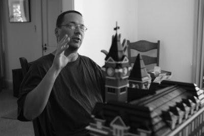 Eric Harshbarger's talents in Lego building helped him recreate some of the most iconic landmarks such as R2-D2 and Samford Hall (pictured above). (Courtesy of Rebecca Croomes)