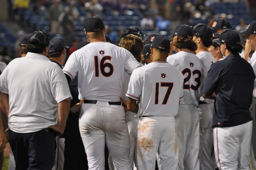 The Auburn Baseball Team during Auburn Baseball vs. Ole Miss on Friday,May. 25, 2018 in Hoover, Ala.