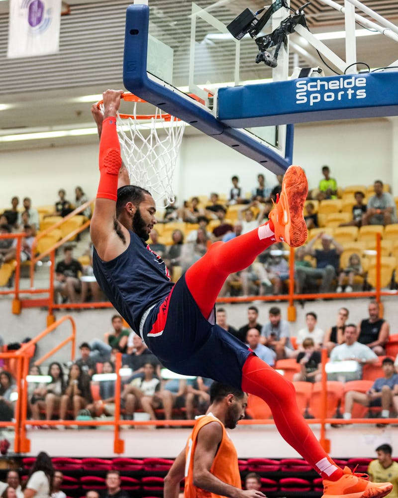 Johni Broome dunks in Auburn basketball's second game of its Israel tour against the Israel All-Star team.&nbsp;