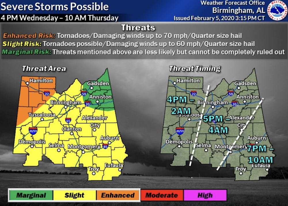 Possible threats include damaging winds, hail and possible tornadoes.