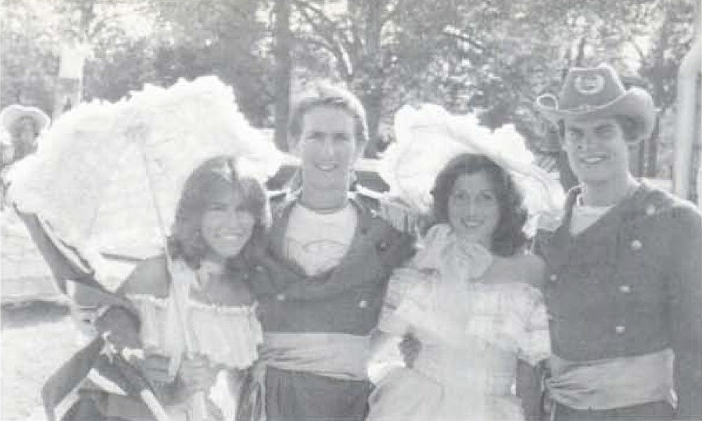 Tennessee Gov. Bill Lee, right, is pictured wearing a Confederate uniform in the 1980 edition of Auburn's yearbook, the Glomerata.