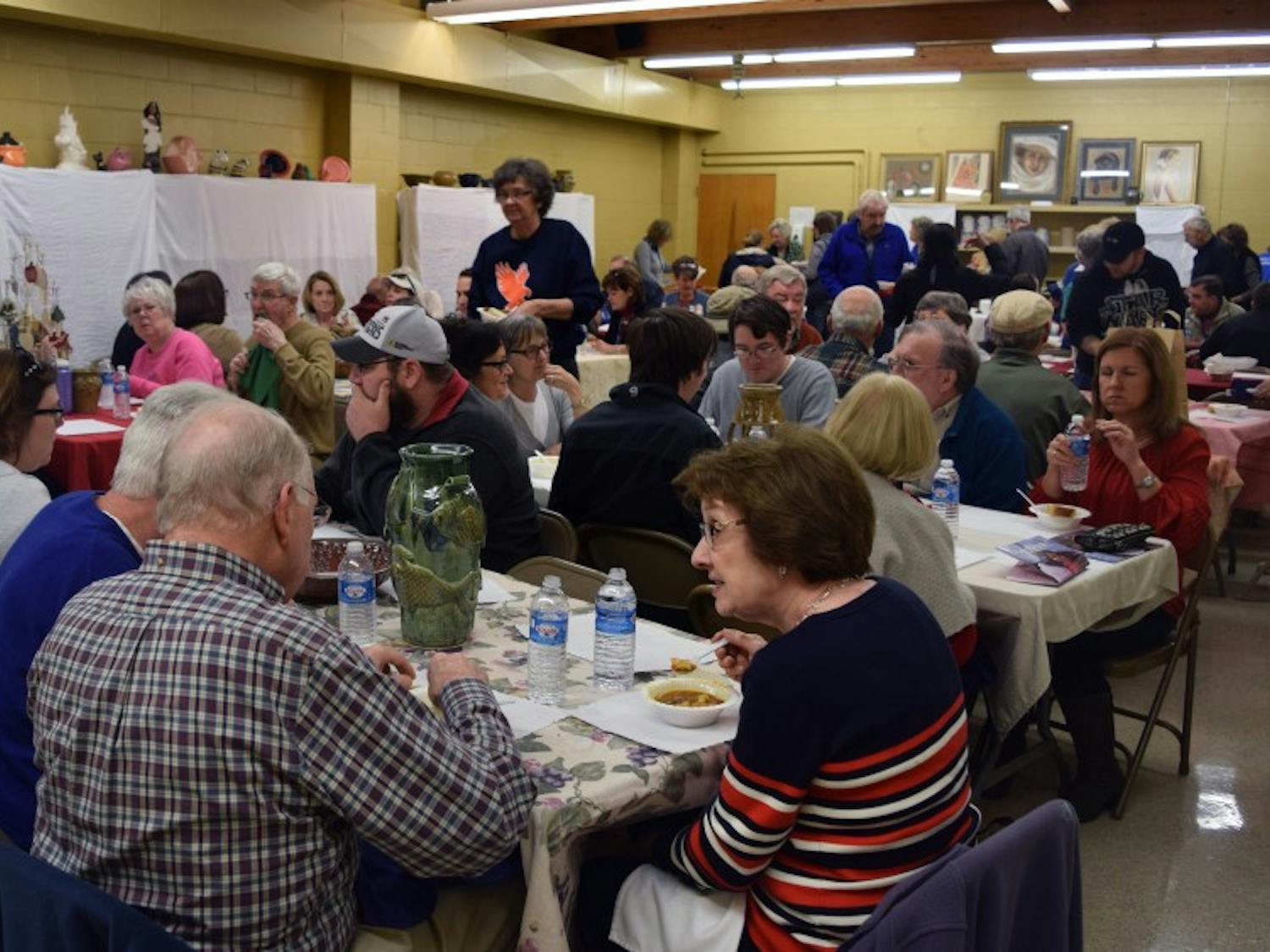Customers enjoy their soup at the&nbsp;3rd Annual Empty Bowls event on Saturday, February 13 from 10 a.m. – 2 p.m.at the Denson Drive Recreation Studio in Opelika.
