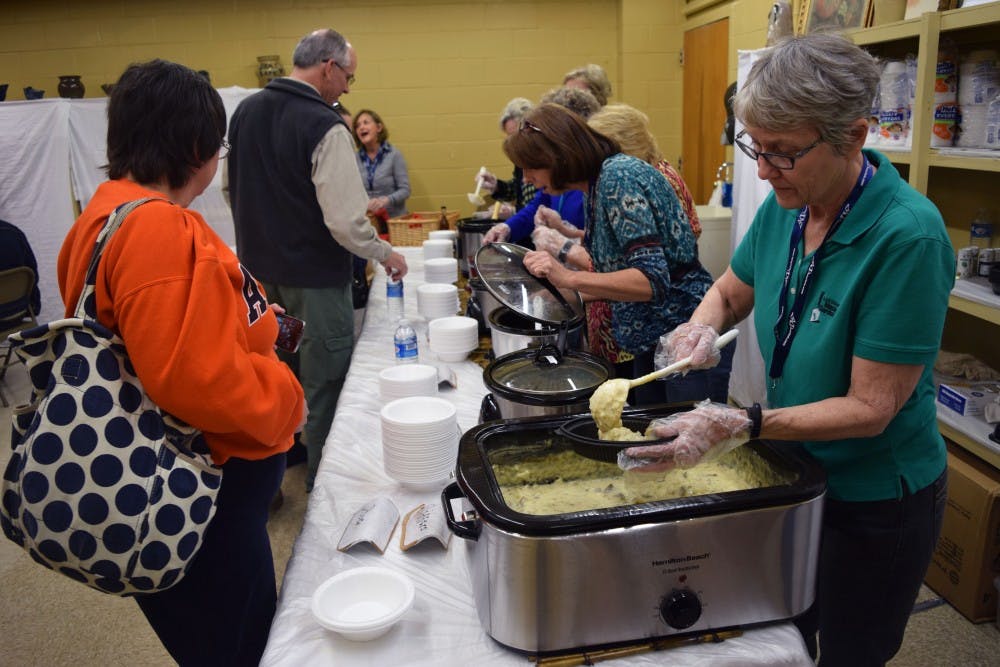 Customers are served soup.&nbsp;3rd Annual Empty Bowls event on Saturday, February 13 from 10 a.m. – 2 p.m.at the Denson Drive Recreation Studio in Opelika.