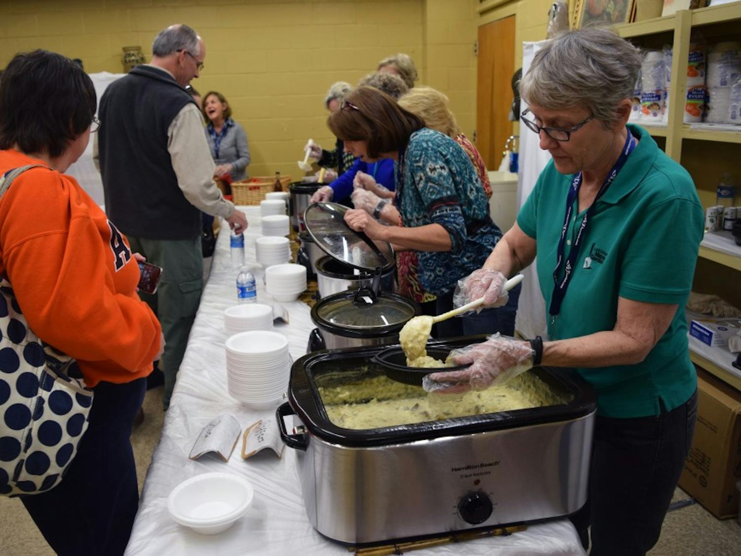 Customers are served soup.&nbsp;3rd Annual Empty Bowls event on Saturday, February 13 from 10 a.m. – 2 p.m.at the Denson Drive Recreation Studio in Opelika.