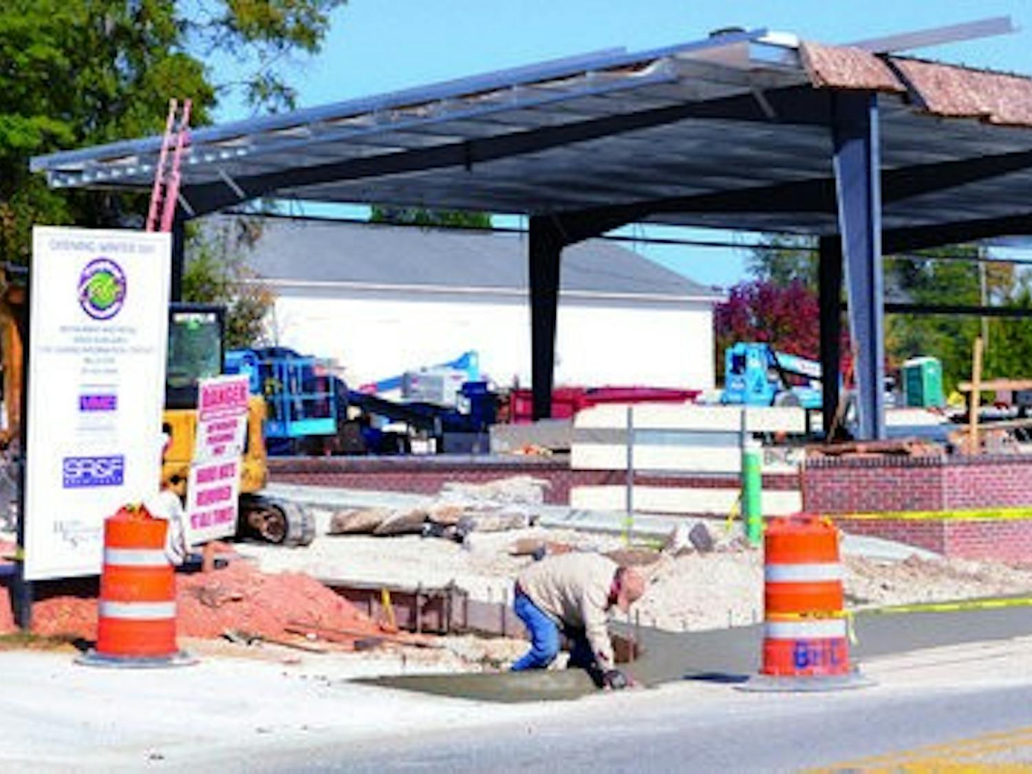 Downtown construction will culminate in two new restaurants this winter: Tropical Smoothie (above) on West Glenn Avenue and Chipotle Mexican Grill on West Magnolia Avenue. (Christen Harned / ASSISTANT PHOTO EDITOR)