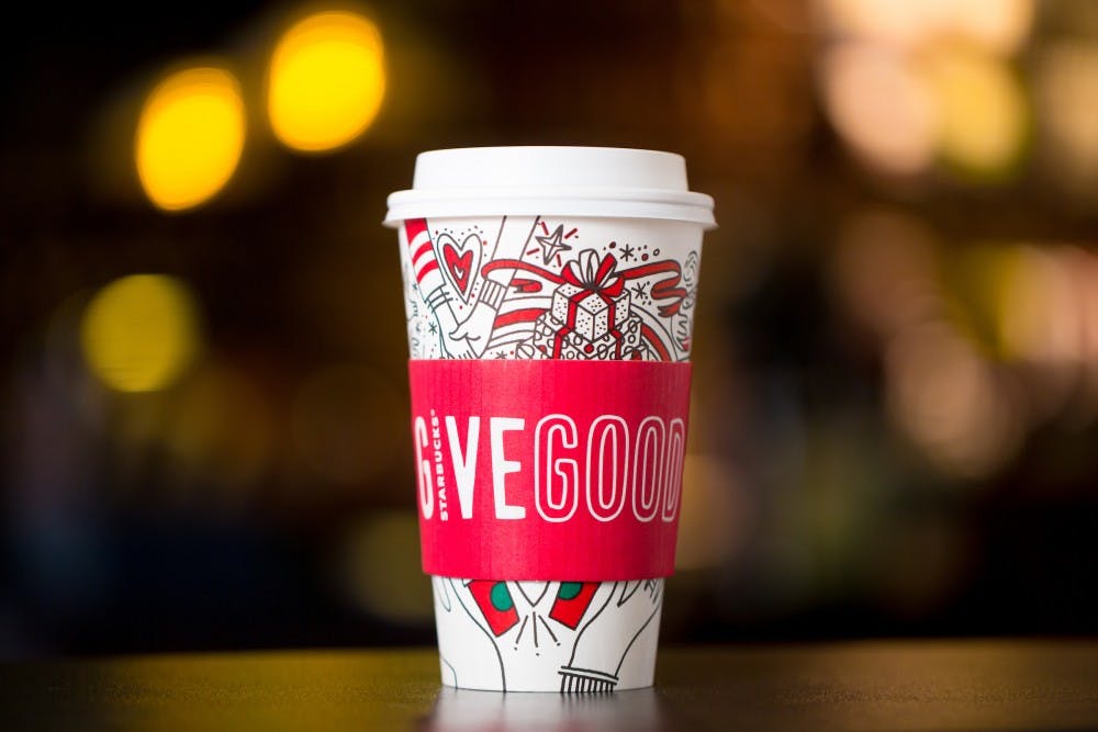 Starbucks 2017 holiday cups photographed on Monday, October 23, 2017.  (Joshua Trujillo, Starbucks)