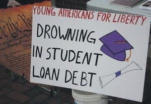 YAL met on the concourse earlier this month to protest student debt. (Courtesy of Young Americans for Liberty)