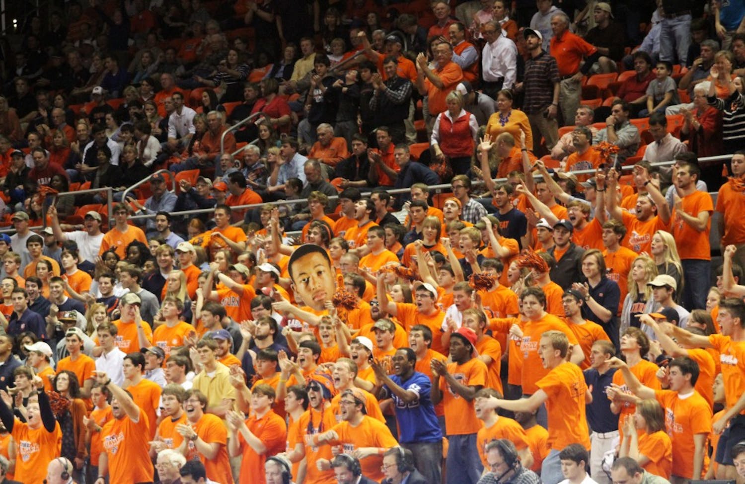 The Jungle cheering on the Tigers on February 6, 2013. (Katherine McCahey / ASSISTANT PHOTO EDITOR)
