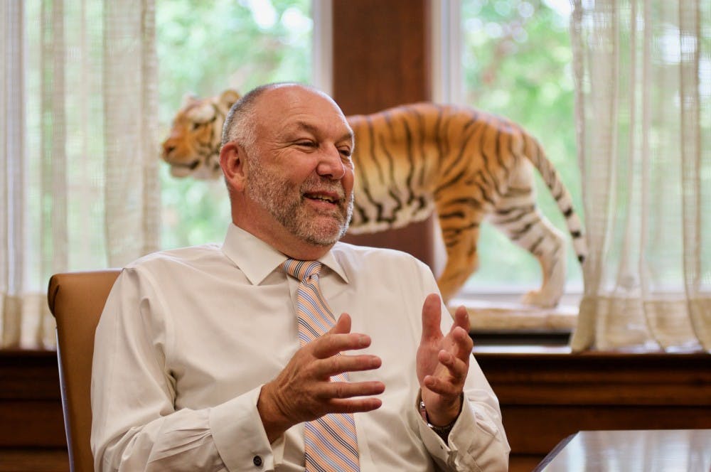 Auburn University President Leath reflects on his first year at Auburn on Tuesday, July 17, 2018 in Auburn, Ala.