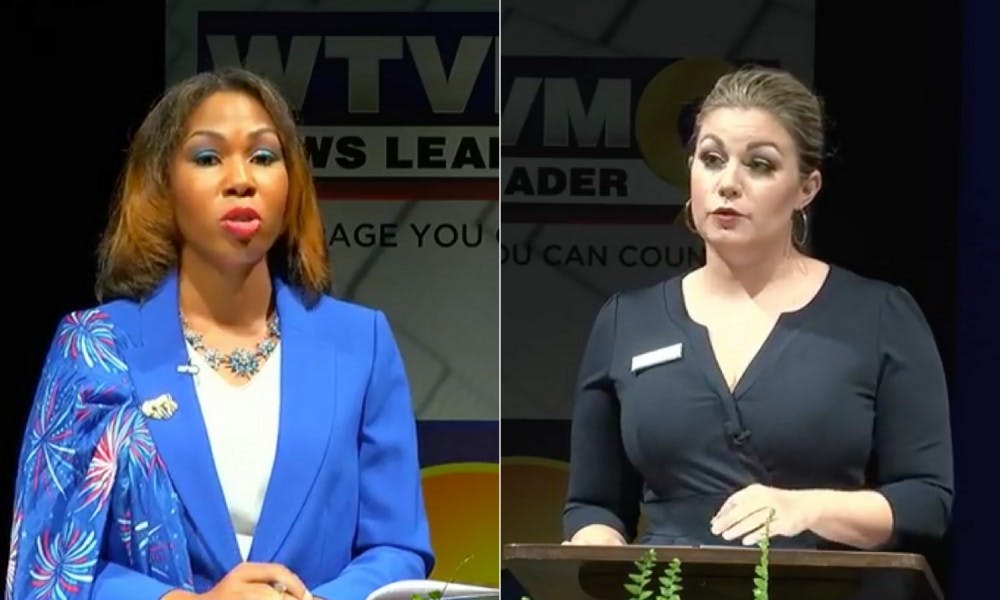 <p>Democratic congressional candidates&nbsp;Adia Winfrey and&nbsp;Mallory Hagan participate in a debate hosted by WTVM News Leader 9.</p>