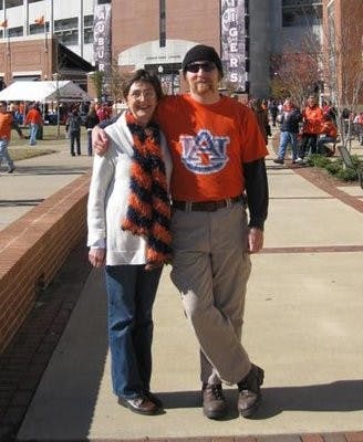 PhD student in Auburn attire