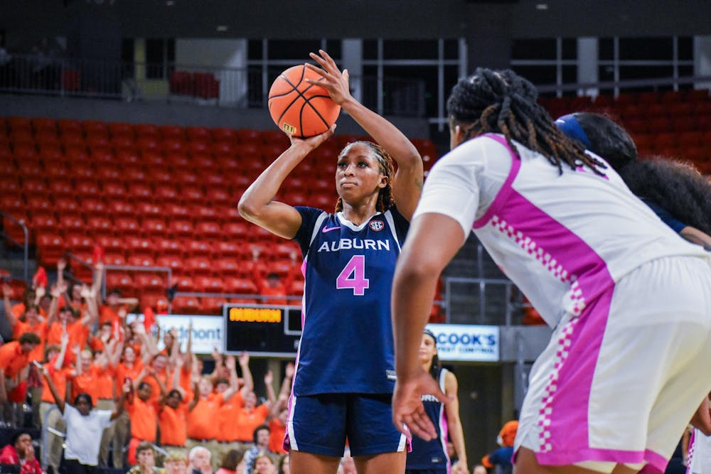 <p>Kaitlyn Duhon (4) shoots a free throw against Kentucky in Neville Arena on February 26, 2026.</p>