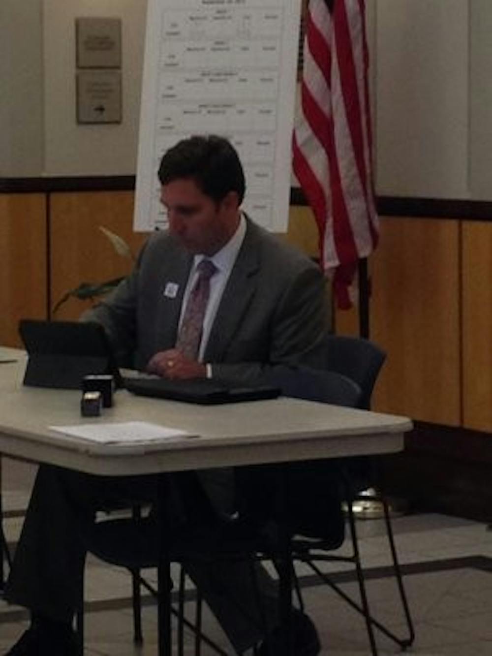 City Manager Charlie Duggan calculated the ballots of the proposed property tax Tuesday, Sept. 24. (Chandler Jones / COMMUNITY EDITOR)