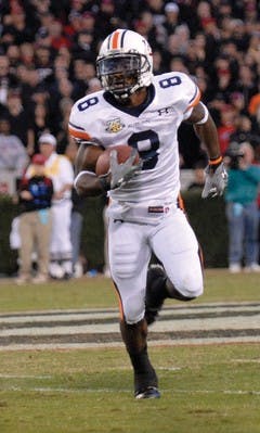 FILE PHOTO: Jerraud Powers, seen here after an interception against Georgia in 2007, was drafted by the Indianapolis Colts in Sunday's NFL Draft.