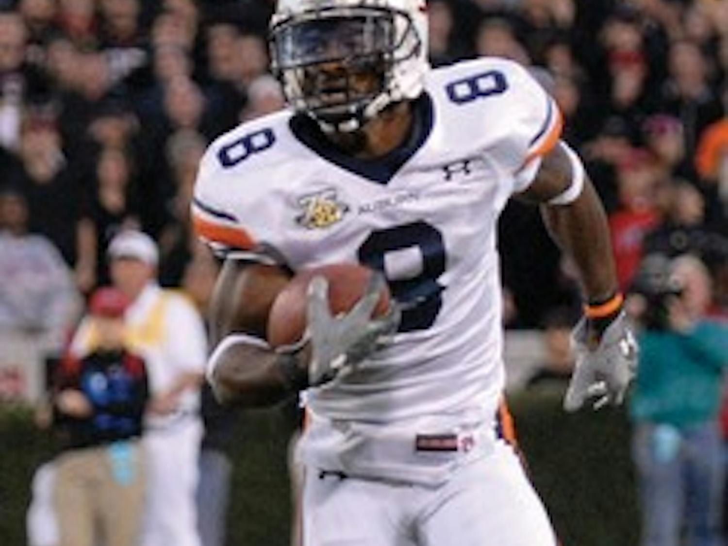 FILE PHOTO: Jerraud Powers, seen here after an interception against Georgia in 2007, was drafted by the Indianapolis Colts in Sunday's NFL Draft.