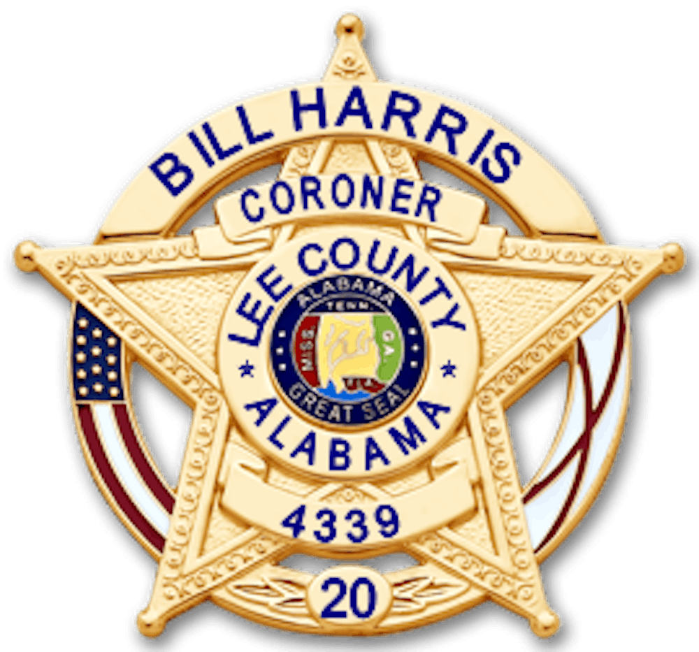 <p>Lee County Coroner Bil Harris' badge. </p>