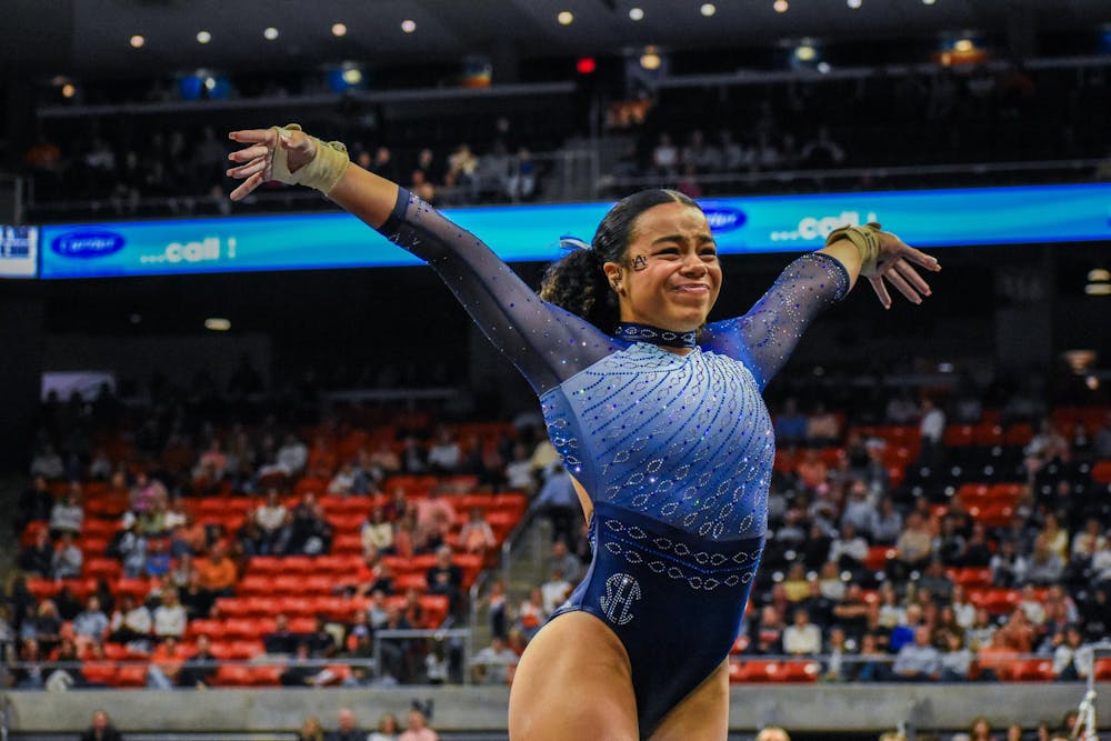 <p>Sophia Bell competes on Floor in Neville Arena on February 6, 2026.</p>