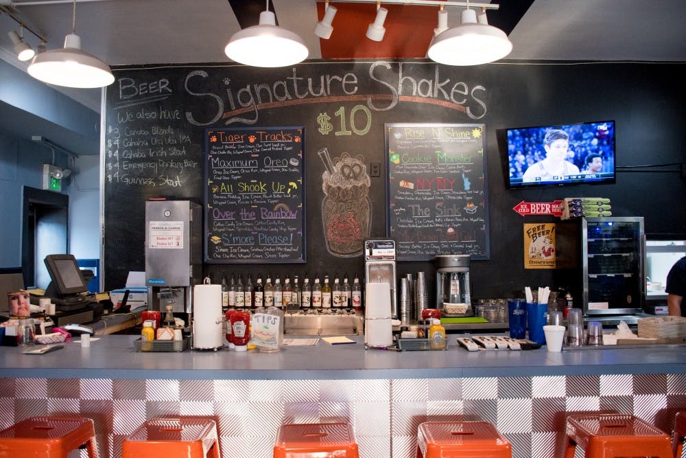 The shake menu for Cheeburger Cheeburger on Sunday, March 25, 2018, in Auburn, Ala.