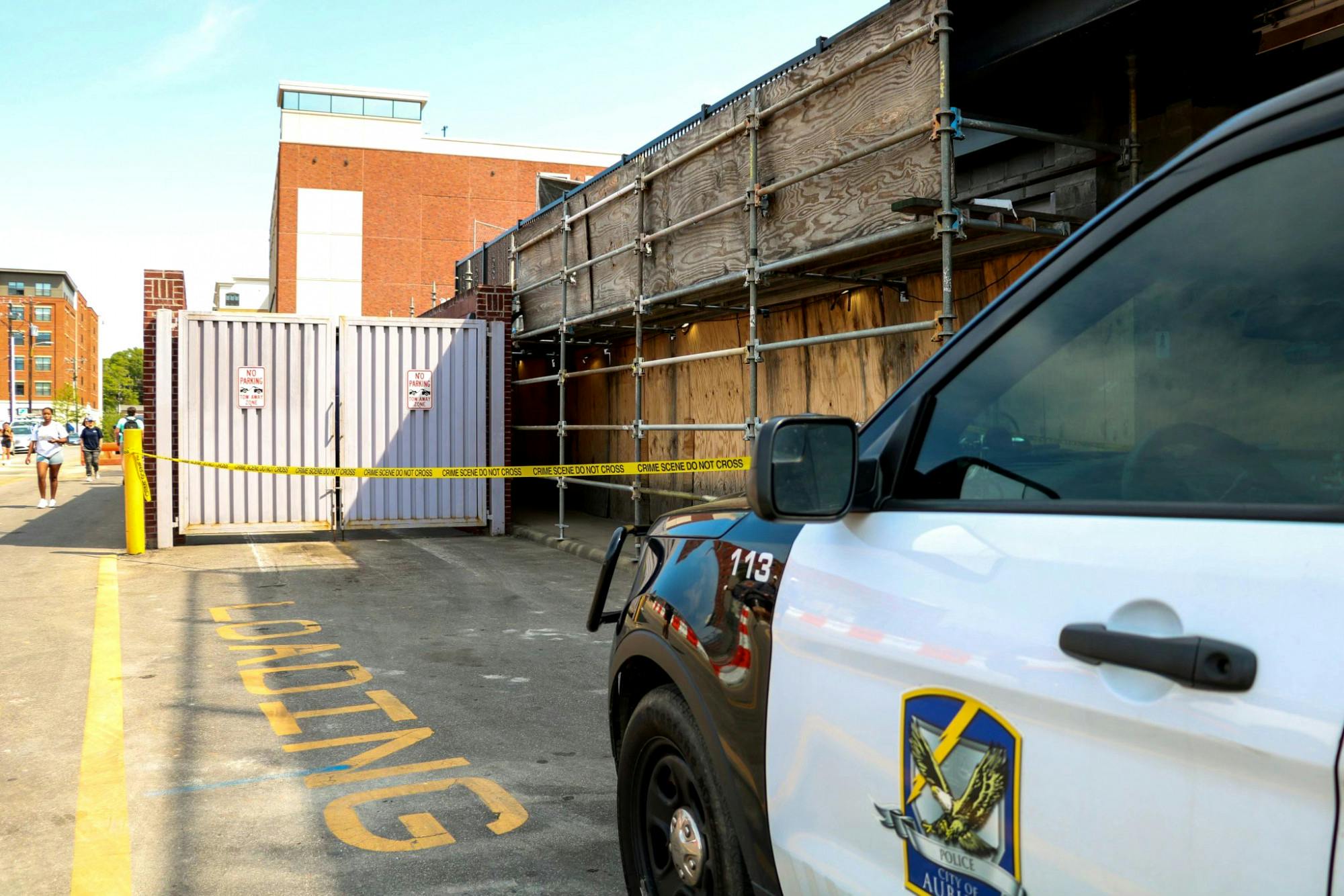 Auburn Police investigate crime scene on Wright St. on March 31, 2023.