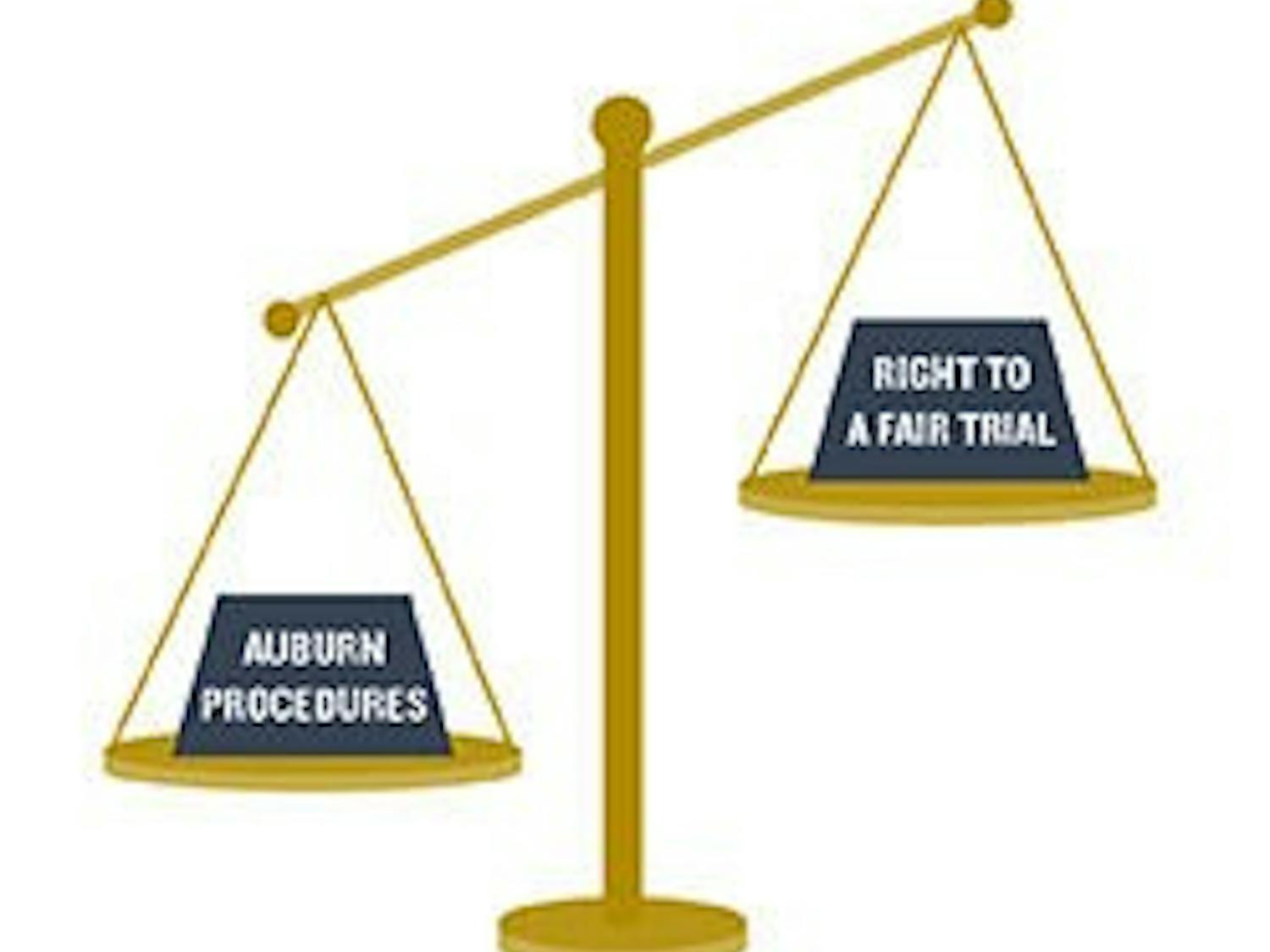 The right to an unfair and speedy trial editorial graphic