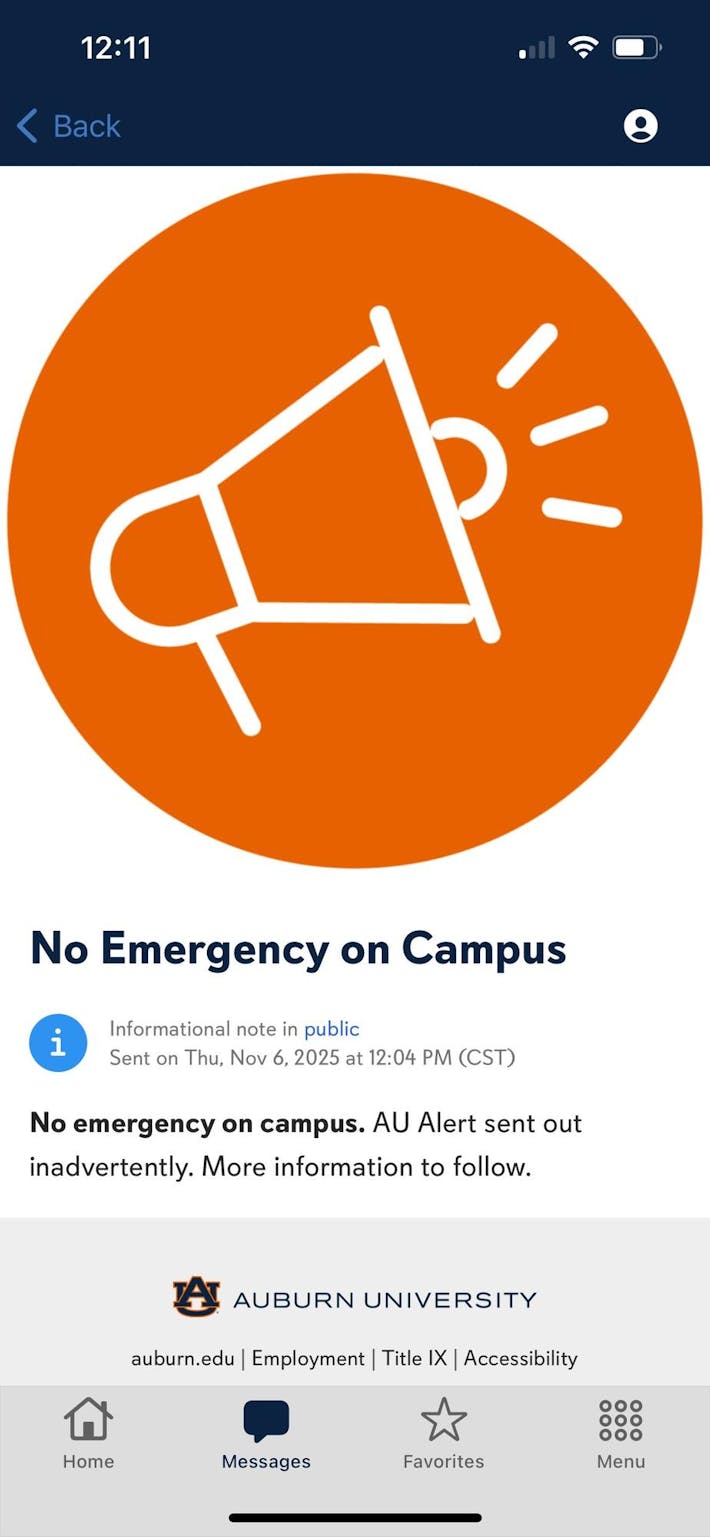 AU Alert all clear issued Nov. 6, 2025.