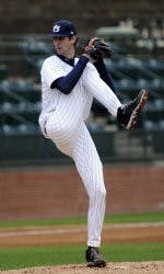 Daniel Koger winds up a pitch. (Courtesy of Auburn Athletics)