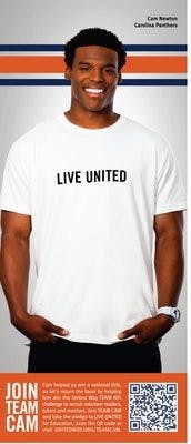 Participating in Team NFL for the second straight year, Cam Newton is attempting to get 3,000 "readers, tutors, or mentors" to sign on to assist students and lower the dropout rate in schools. (CONTRIBUTED BY MICHELE DANNO)