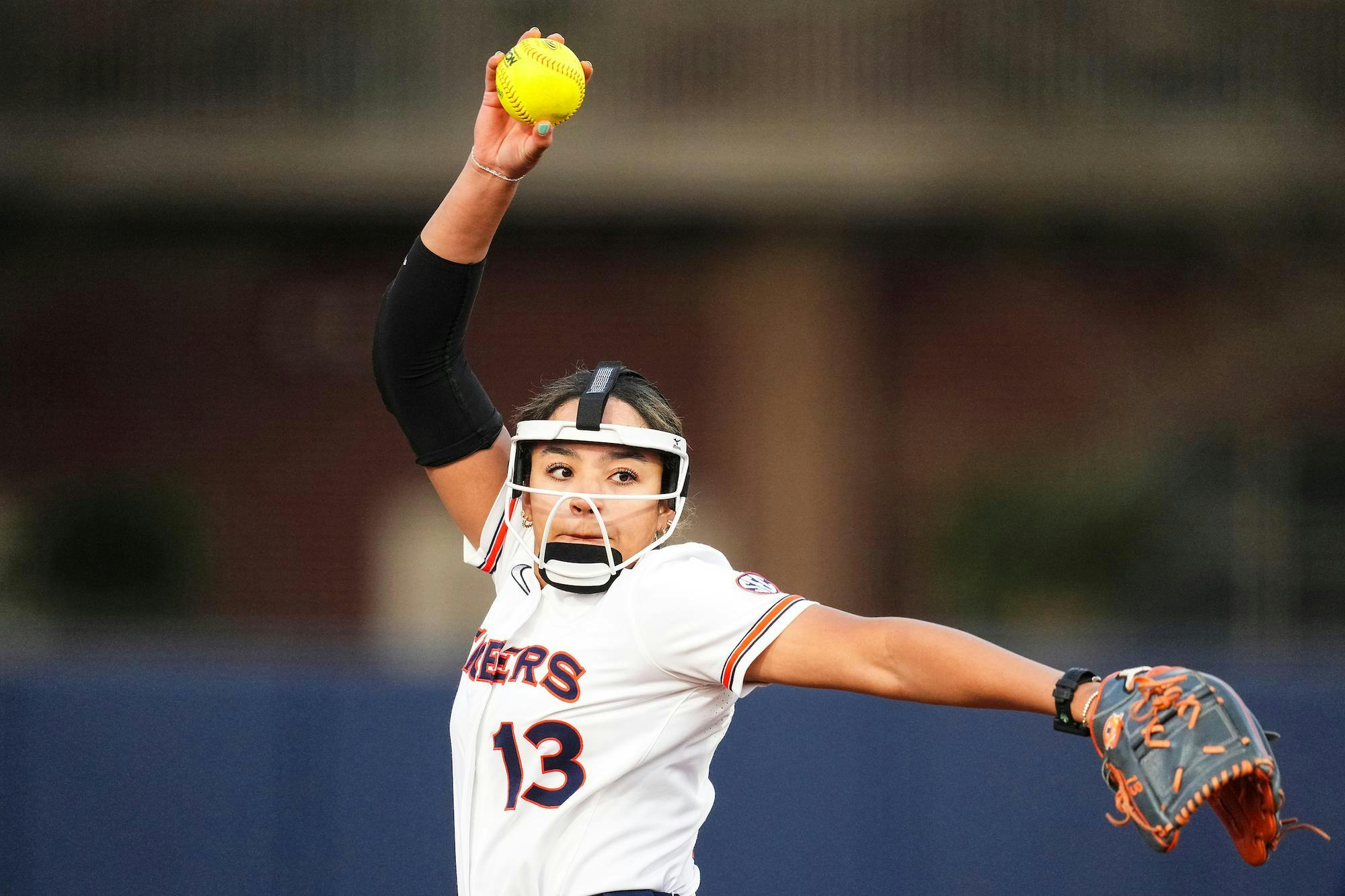 AUBURN, AL - MARCH 18 - Auburn’s Ella Harrison (13) during the game between the #24 Auburn Tigers and the Jacksonville State Gamecocks at Jane B. Moore Field in Auburn, AL on Wednesday, March 18, 2026. Photo by Noelle Iglesias/Auburn Tigers
