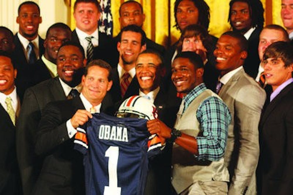 The Auburn Tigers national championship team met with President Barack Obama at the White House June 8. (Blakely Sisk / PHOTO STAFF)