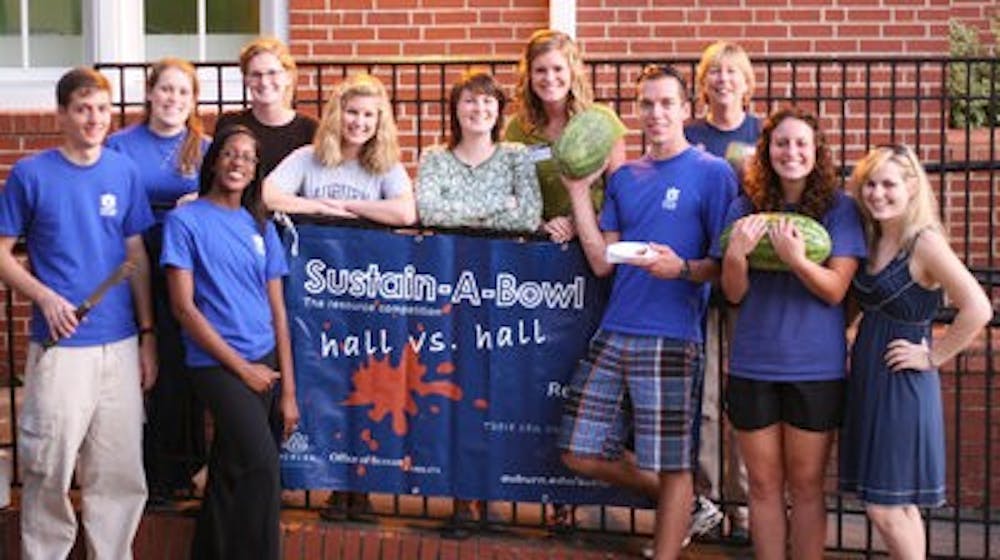 Members of the Officer of Sustainability kick off last year's Sustain-A-Bowl.