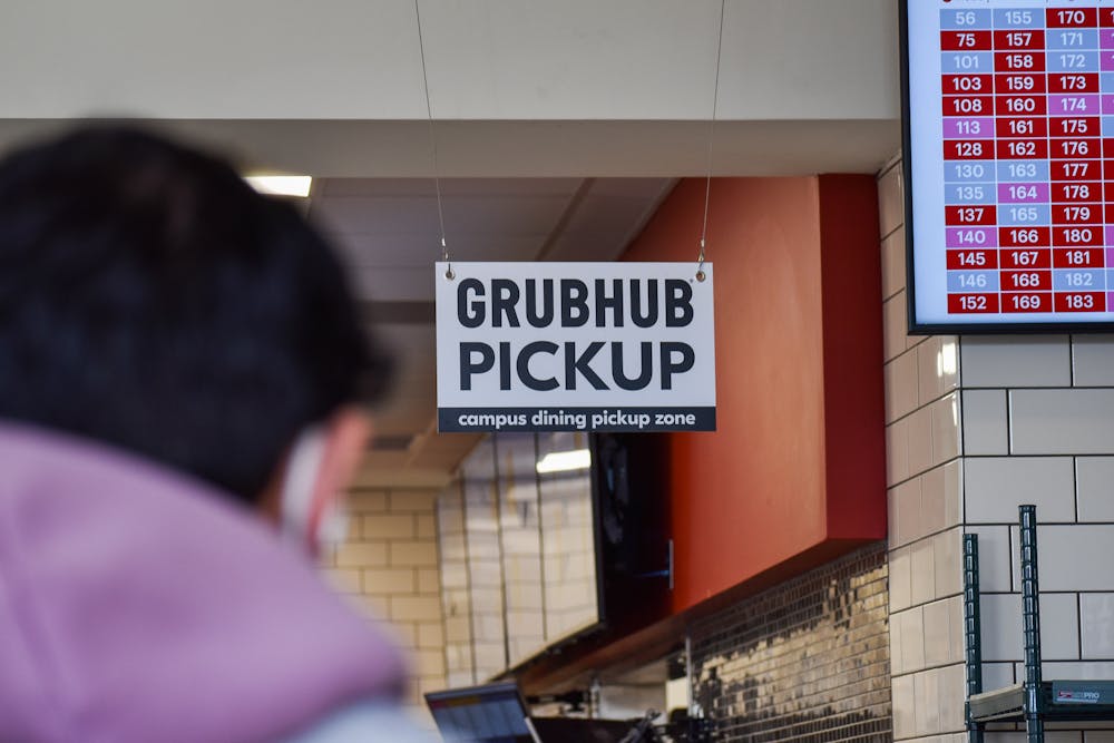 <p>GrubHub sign captured in the Chick-fil-A in the Auburn Student Center.</p>