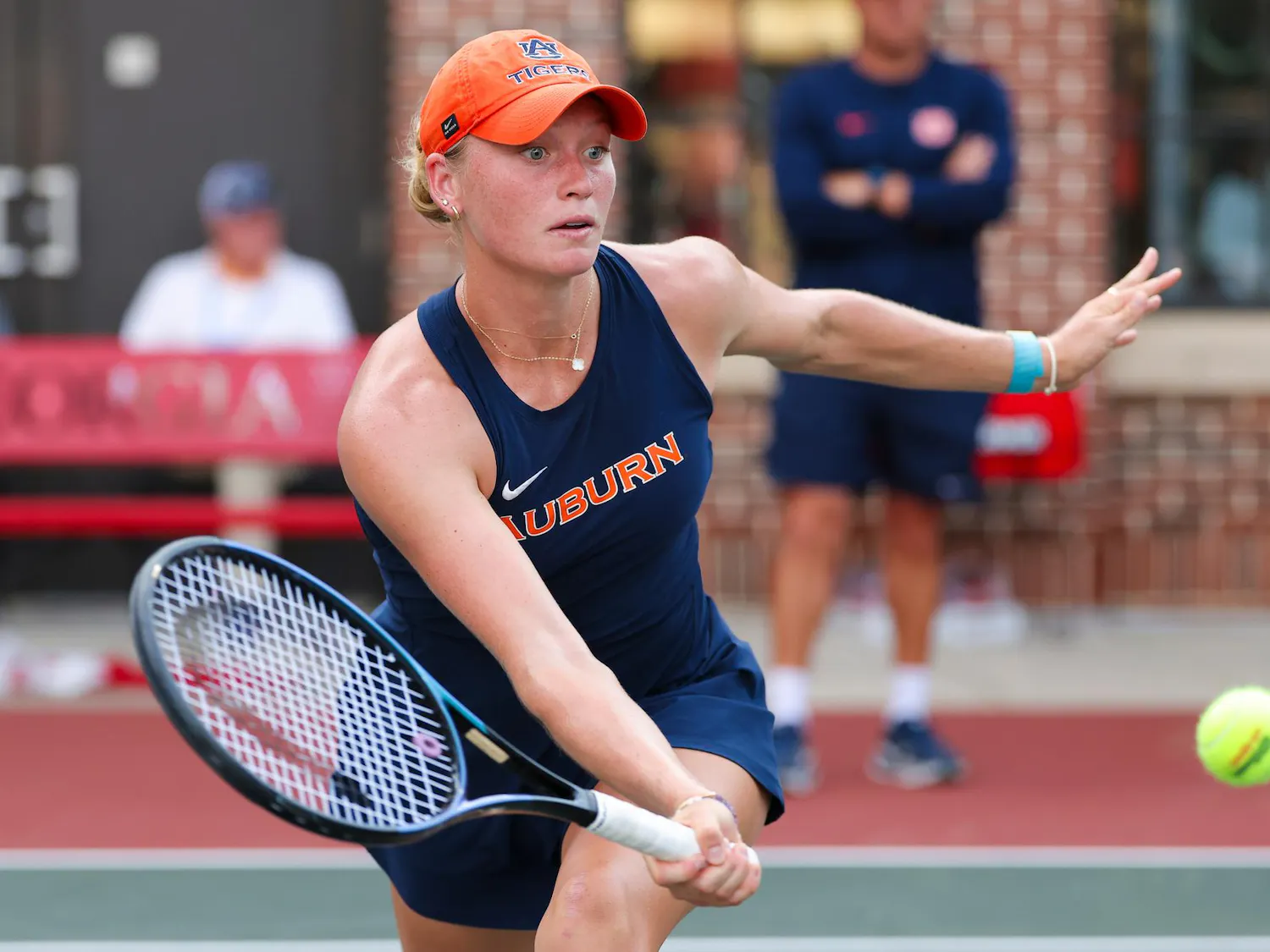 ATHENS, GA - MAY 17 - Auburn’s DJ Bennett during the game between the (#ranking) Auburn Tigers and the (#ranking) Texas A&M Aggies at Dan Magill Tennis Complex in Athens, Georgia, on Sunday, May 17, 2026. Photo by Zach Bland/Auburn Tigers
