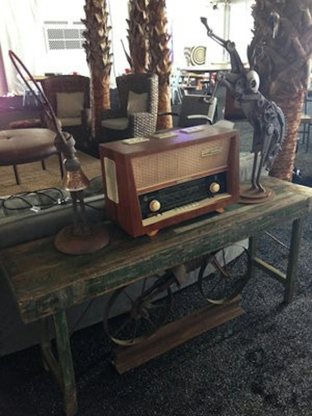 Students turned vintage radios into charging stations and placed them in all of the artists' trailers. (Contributed by Lindsay Weeks)