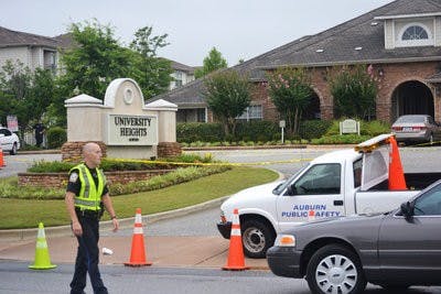 Auburn awaits an official statement from city officials after a shooting at University Heights apartment complex on West Longleaf Drive Saturday night. (Danielle Lowe / PHOTO EDITOR)