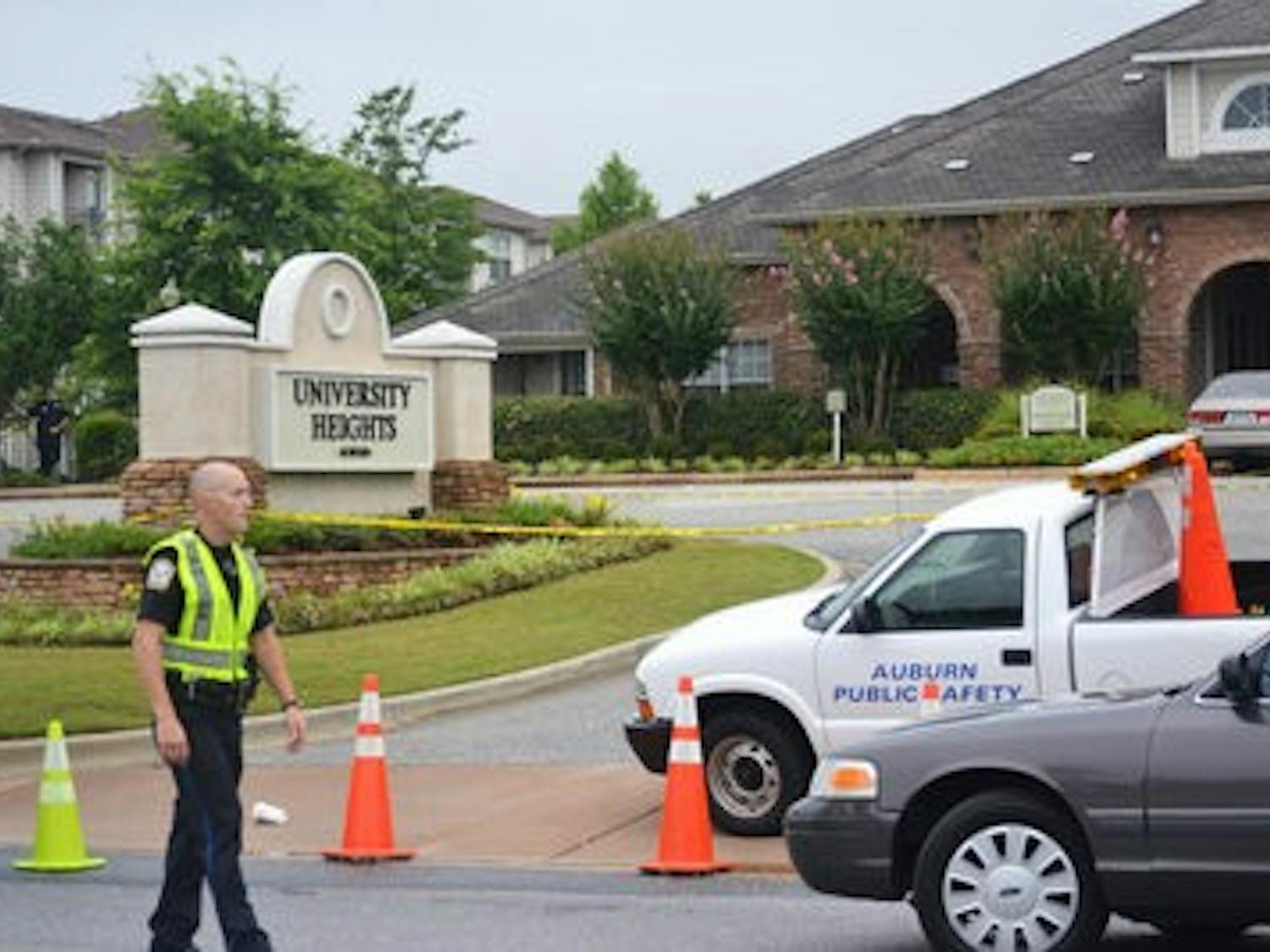 Auburn awaits an official statement from city officials after a shooting at University Heights apartment complex on West Longleaf Drive Saturday night. (Danielle Lowe / PHOTO EDITOR)