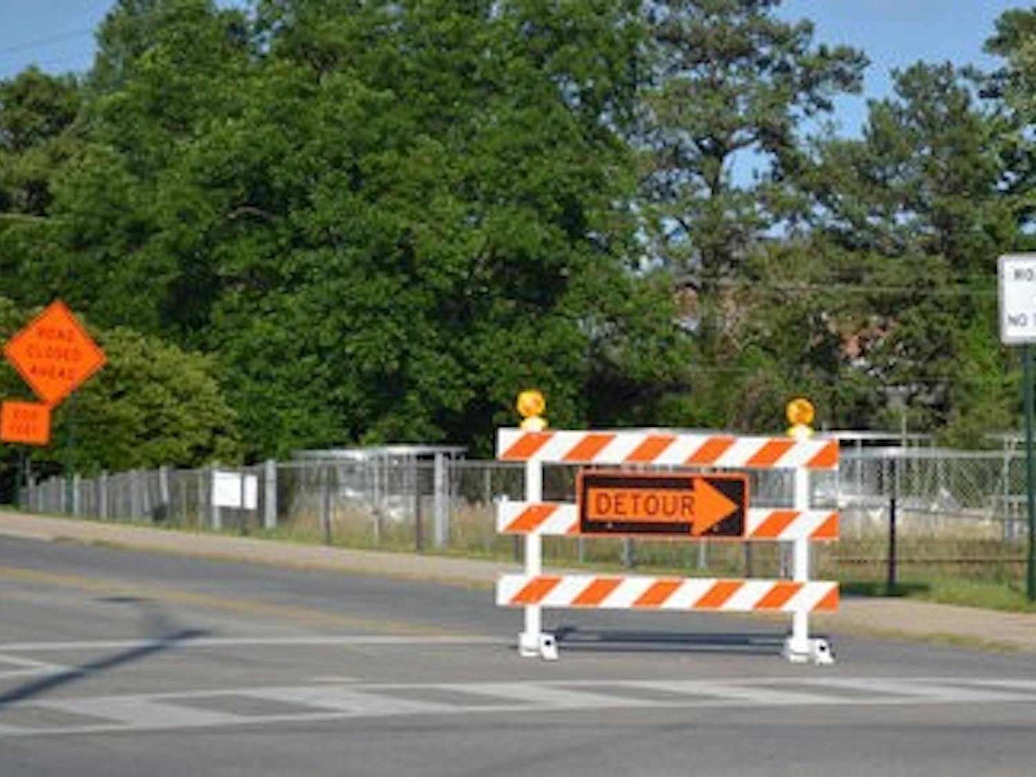 A portion of West Samford Avenue will be closed until July 27, 2012. (Danielle Lowe / PHOTO EDITOR)
