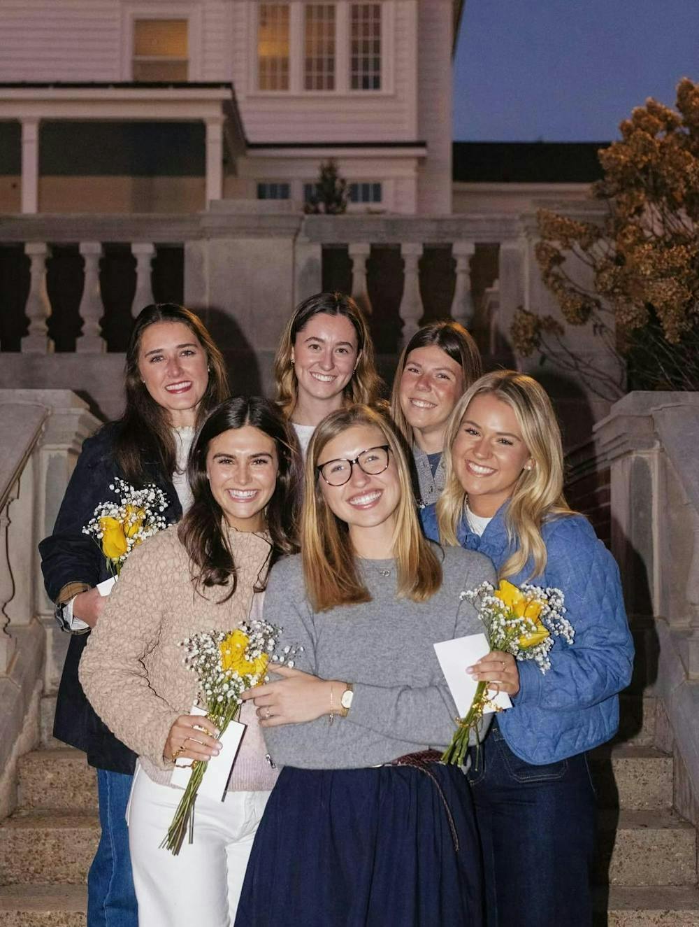 <p>Riley Johnson (top left of center), Eliza Sundberg (top center), Meghan George (top right of center), Virginia Anne Holmes (bottom left of center), Camilla Loard (bottom right of center), the Miss Auburn 2026 candidates. Contributed by the Miss Auburn Instagram.</p>