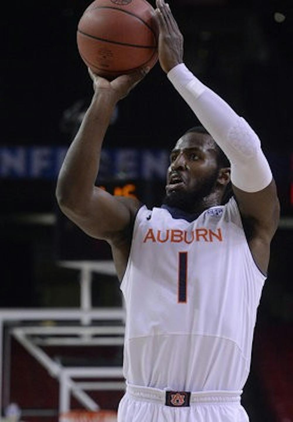 KT Harrell hits a 3-pointer for Auburn in the Tigers' SEC Tournament game against South Carolina. (Contributed by Lauren Barnard)