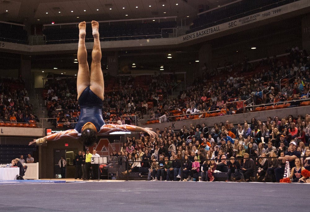 Auburn's MJ Rott on floor, Jan. 10, 2014. (Zach Bland / Assistant Photo Editor)