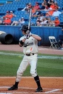 Ryan Tella at bat. (Ali Jenkins / WRITER)