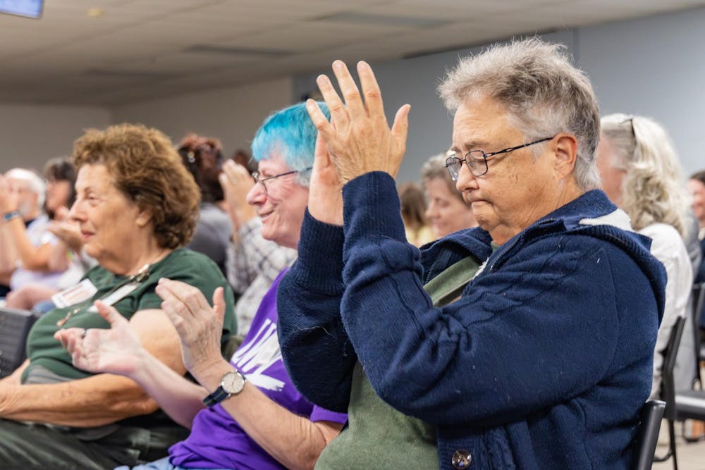 Audience members clap for a speaker at the APLS board public comment hearing on Oct. 21, 2025
Contributed by Hannah Grace Mayfield | The Crimson White