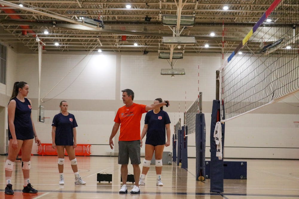 <p>Auburn volleyball at practice. Photo via: Tucker Cleverdon/Auburn Athletics. &nbsp;</p>
