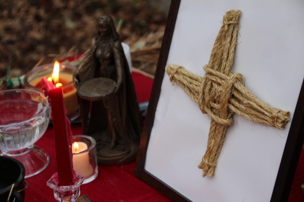 <p>An altar holds several relics of the ritual, photo taken on Saturday, Feb. 2, 2019 in Auburn, Ala.</p>