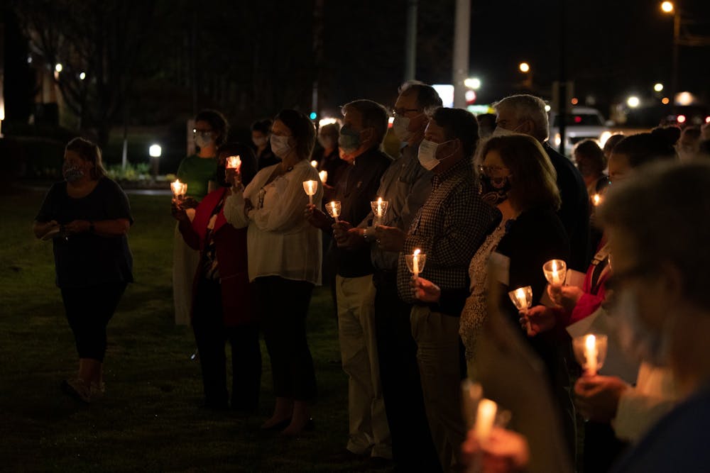 <p>There have been 217 deaths due to COVID-19 in Lee County. Staff gathered at East Alabama Medical Center to remember their lives on on Wednesday, March 24, &nbsp;2021, in Opelika, Ala.</p>