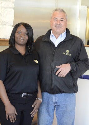 Eugene O'Donnell stands outside Auburn's newest Greek-fare restaurant