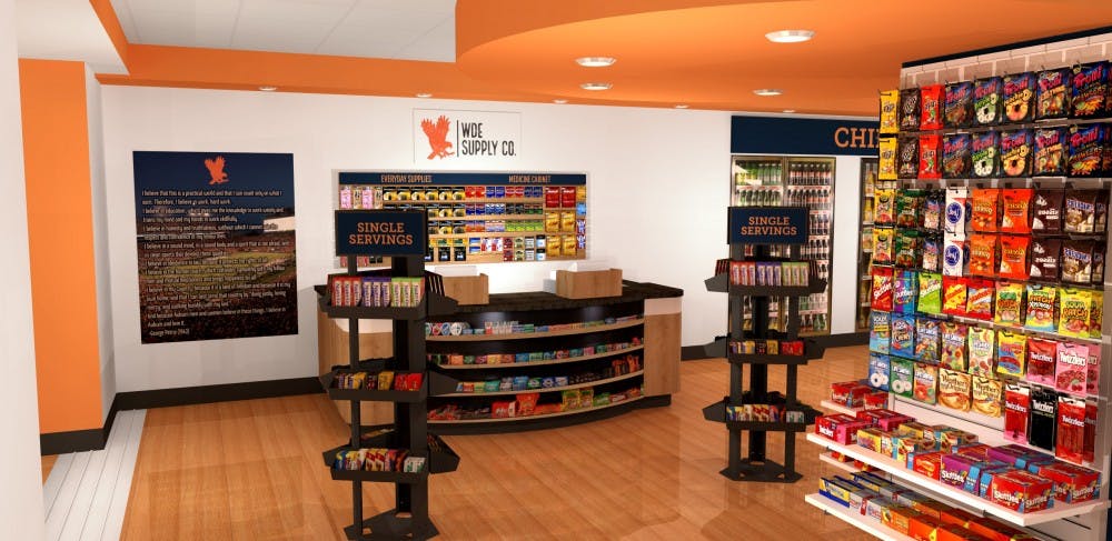 Design rendering of WDE Supply Co. location in the Student Center.